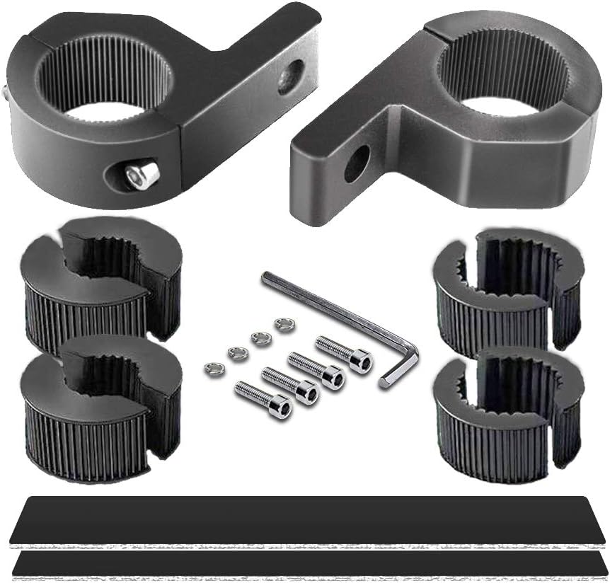 Horizontal Bar Clamp Mounting Kit 4WDKING 2PCS 0.75"/1"/1.25" LED Light Bar LED