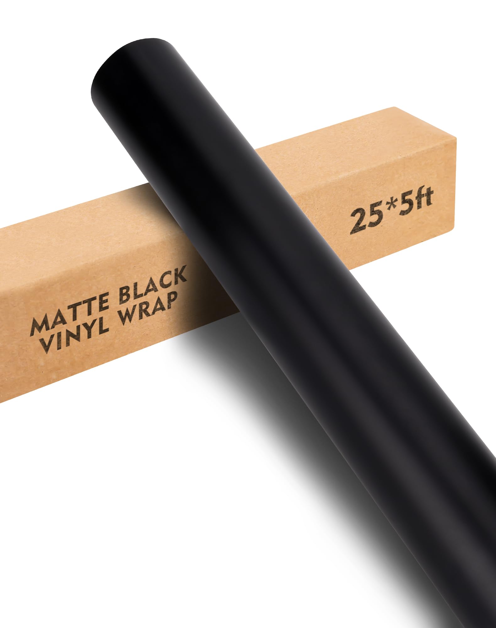 XINXINVibe 25ft x 5ft Matte Black Car Vinyl Wrap Roll