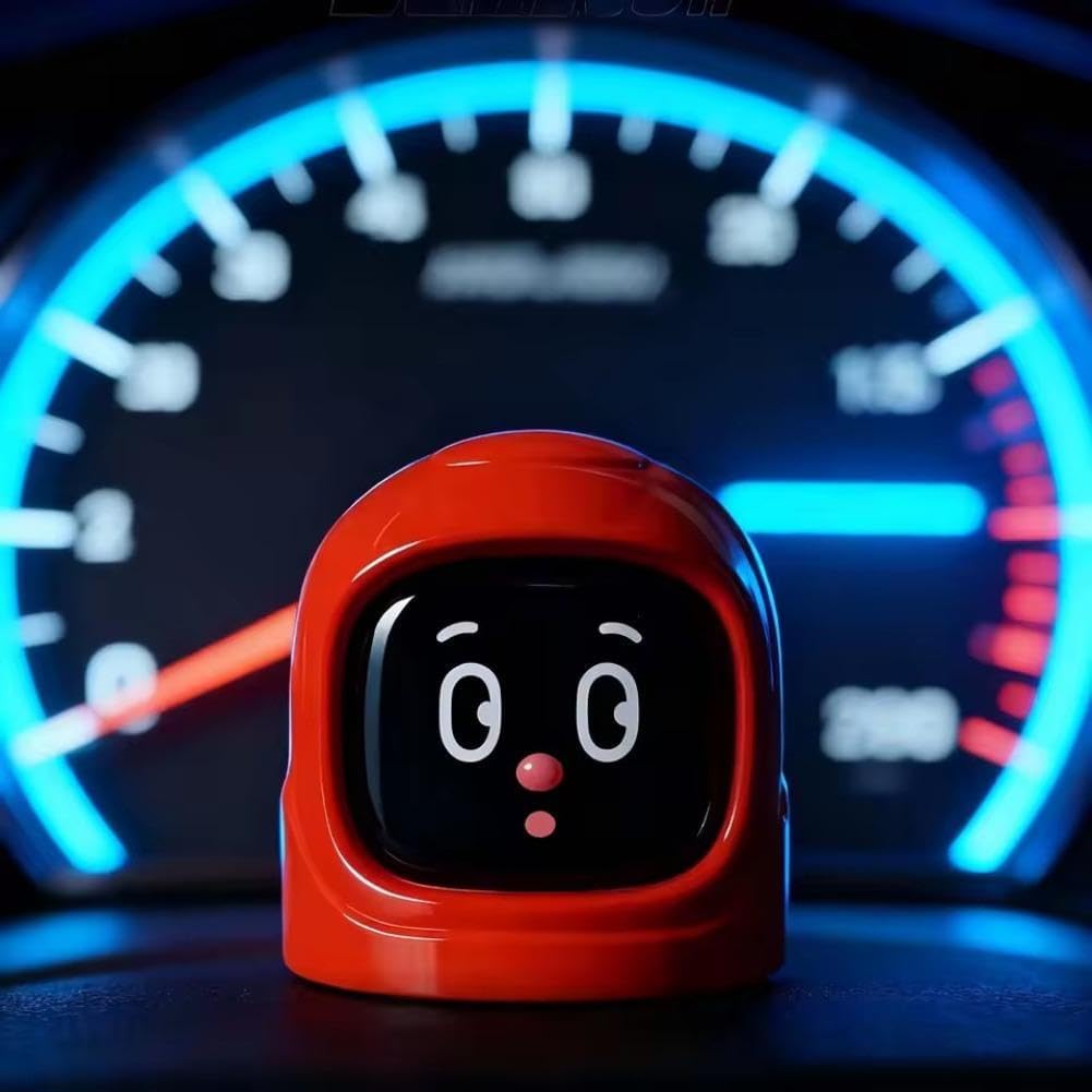 Car Robot Dashboard – Smart Car Emotional Companion Decoration with Animated Expressions, Cute AI-Inspired Dashboard Buddy for Mood Boost & Interior Style (Whtte)