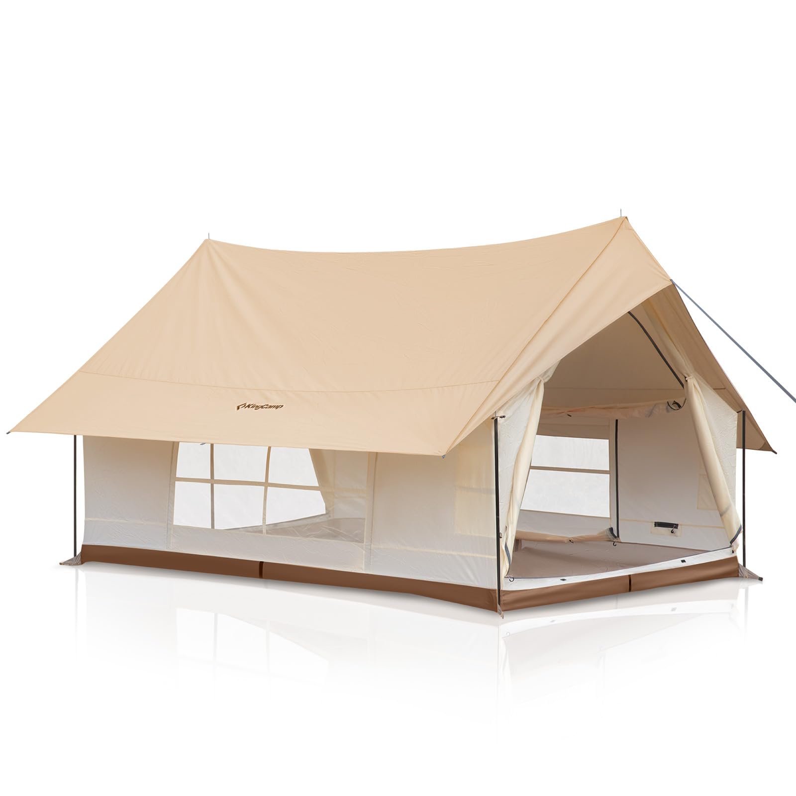 KingCamp Tente de camping pour 4 à 5 personnes - 210 g TC 150D - Tissu Oxford PU3000 mm - Étanche - 8 ㎡ - Grande tente d'extérieur pour camping, glamping, festivals, fêtes