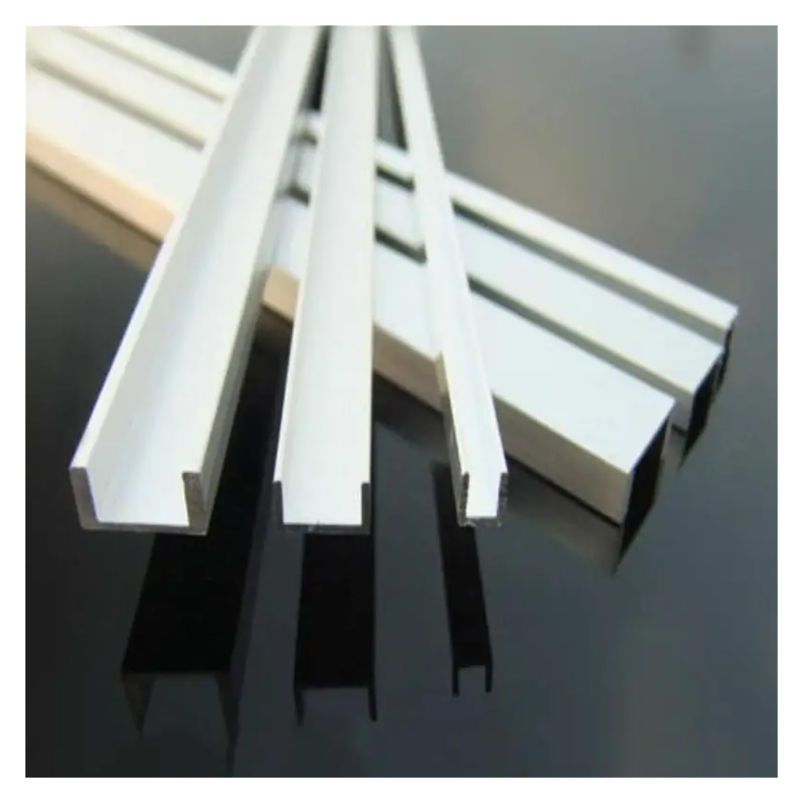 Perfil en U aluminio Tira de borde aluminio en forma U, con revestimiento vidrio, aleación, 5 mm, 10 y 20 ancho 100 a 400 largo(10X5X300MM,1pcs)