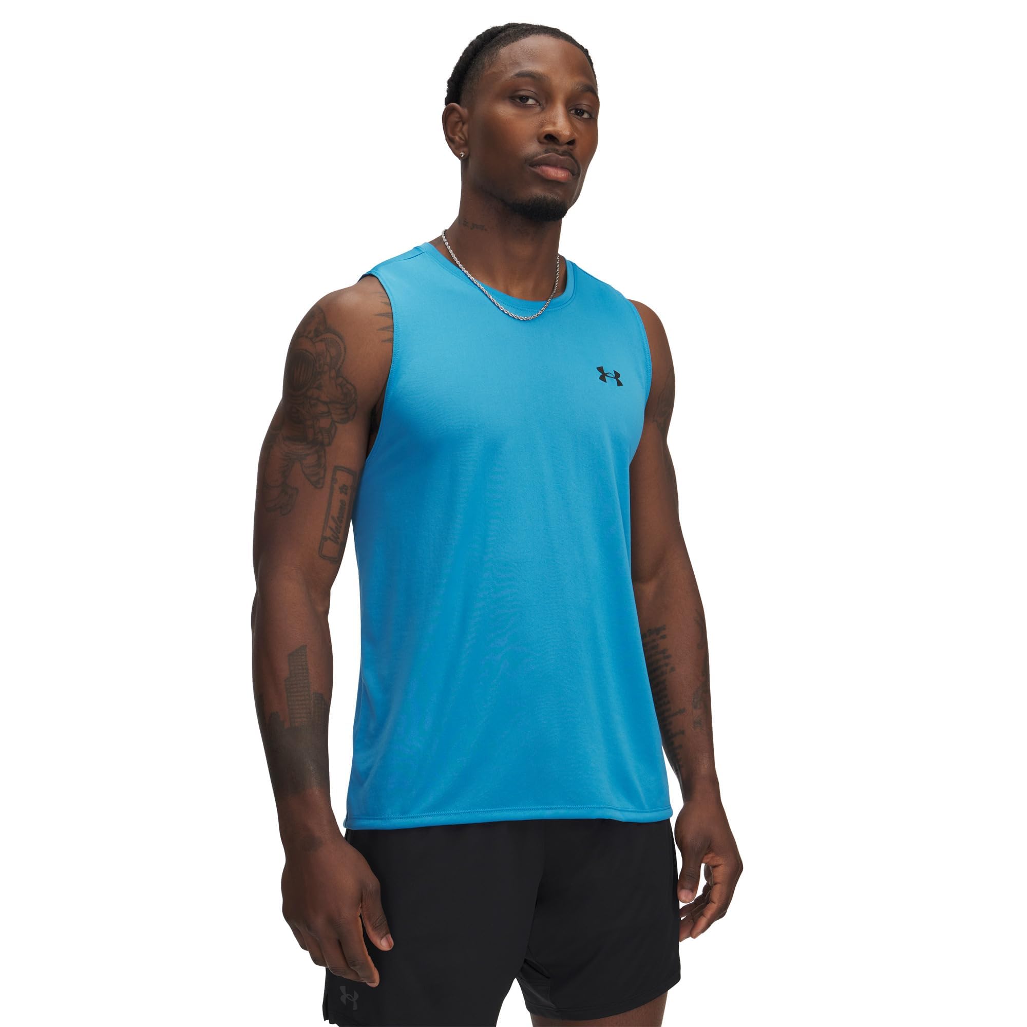 Under Armour Men's Tech Tank Top, (452) Ether Blue / / Black, S