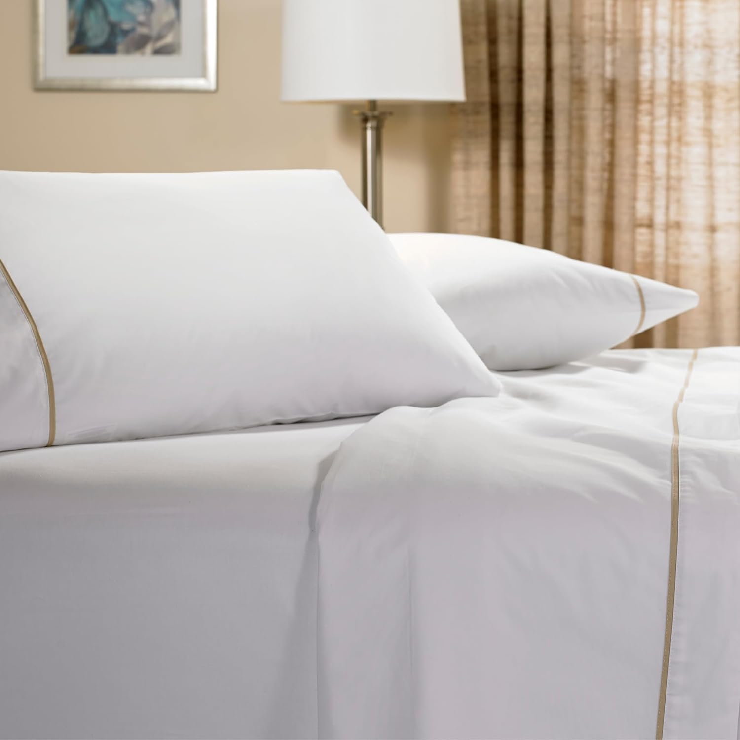 Westin Hotel Fitted Sheet - Soft, Breathable 300 Thread Count - Soft, Breathable Cotton & Tencel+Plus Lyocell Blend - White - King