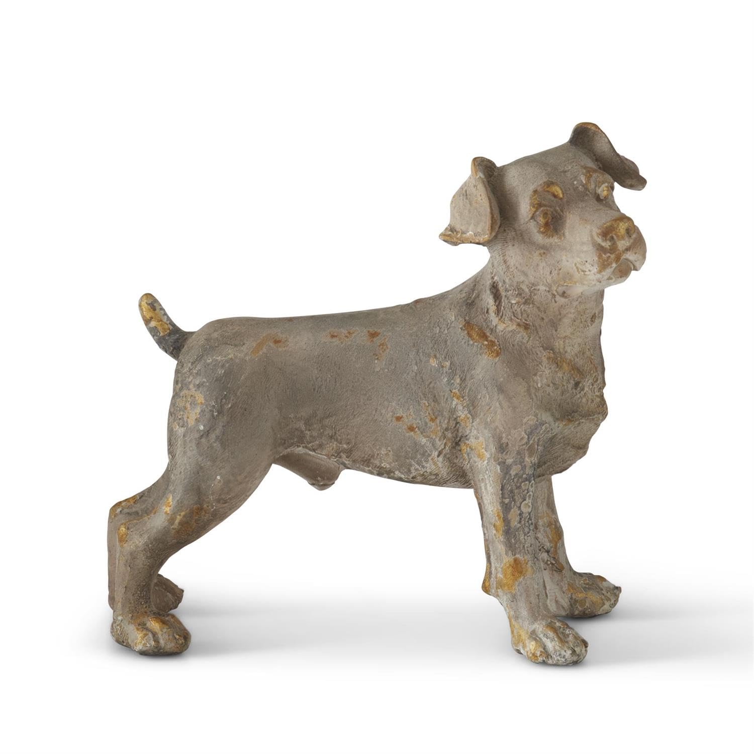 Chien en résine gris pour embellir votre meuble de cheminée