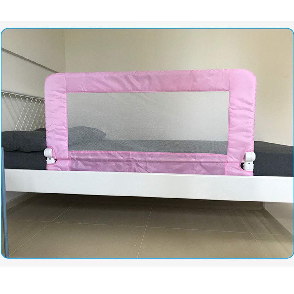 Barandilla de Cama, barandilla de Cama anticaída, Malla Transpirable abatible hacia Abajo, Rosa, 120 cm