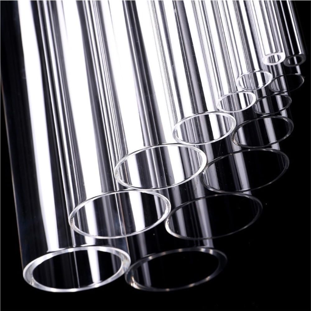3 Piezas Tubos Vidrio Redondos Borosilicato Transparentes 2Mm 200/250/300Mm | Tubo de vidrio resistente a altas temperaturas(47x2x200mm)