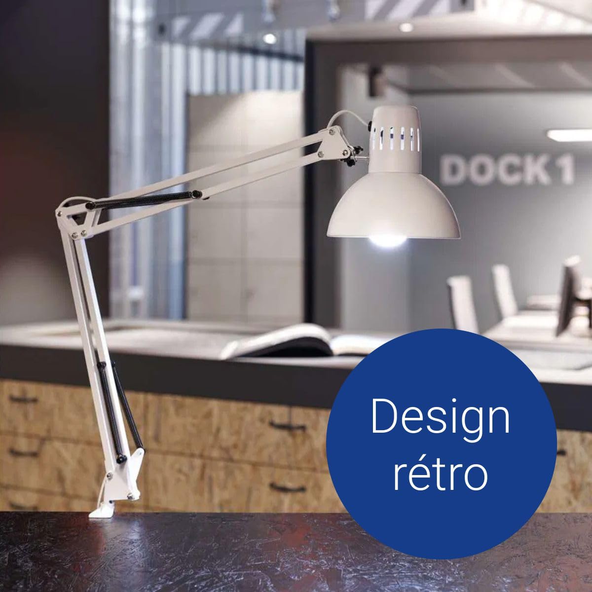 MAUL lampe de bureau MAULstudy en métal | Lampe LED professionnelle | Lampe à pince flexible pour le bureau, le salon et l'atelier | Haute qualité d'éclairage à LED | Sans ampoule | Blanc
