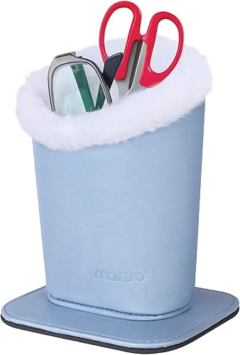 Vista 4 de MOSISO Soporte para gafas, funda de piel sintética con forro de felpa con base magnética