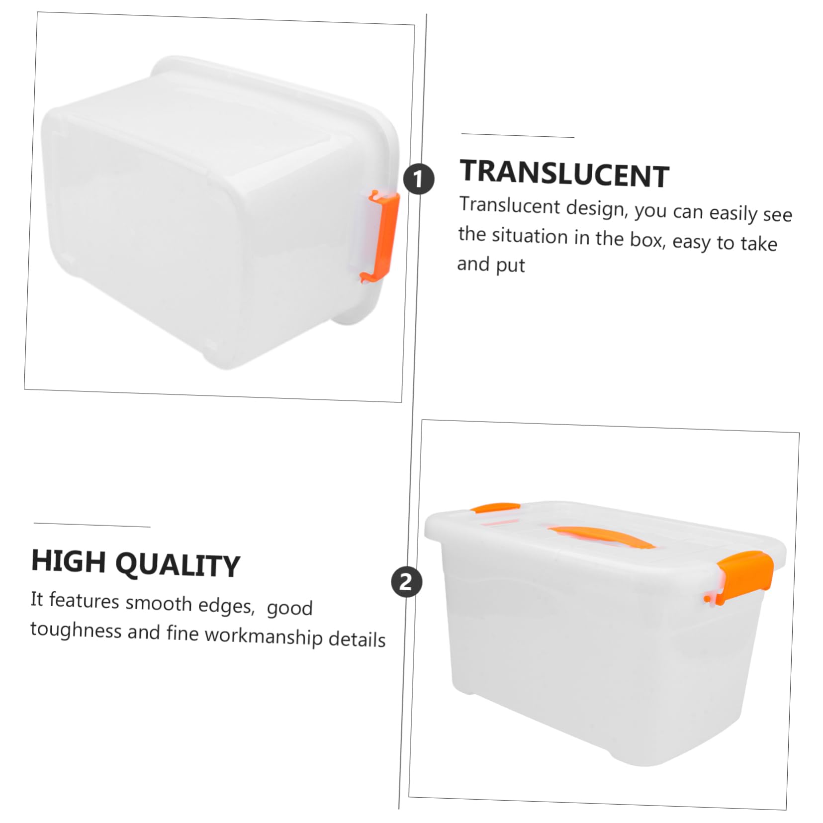 KOMBIUDA Home Storage Case Large Capacity Handheld Storage Box Sturdy Plastic Boys and Girls Organizer