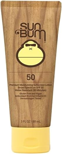 Sun Bum Original SPF 50 Sunscreen Lotion | Vegan and Hawaii 104 Act Compliant (Octinoxate & Oxybenzone Free) Broad Spectrum Moisturizing UVA/UVB Sunscreen with Vitamin E | 3 oz