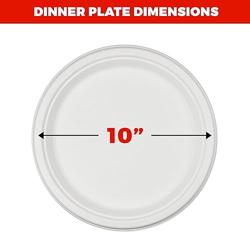 Miniatura 4 de Platos resistentes  Platos desechables de 10 pulgadas para adultos y niños  Los platos de papel de caña de azúcar ecológicos blancos son resistentes