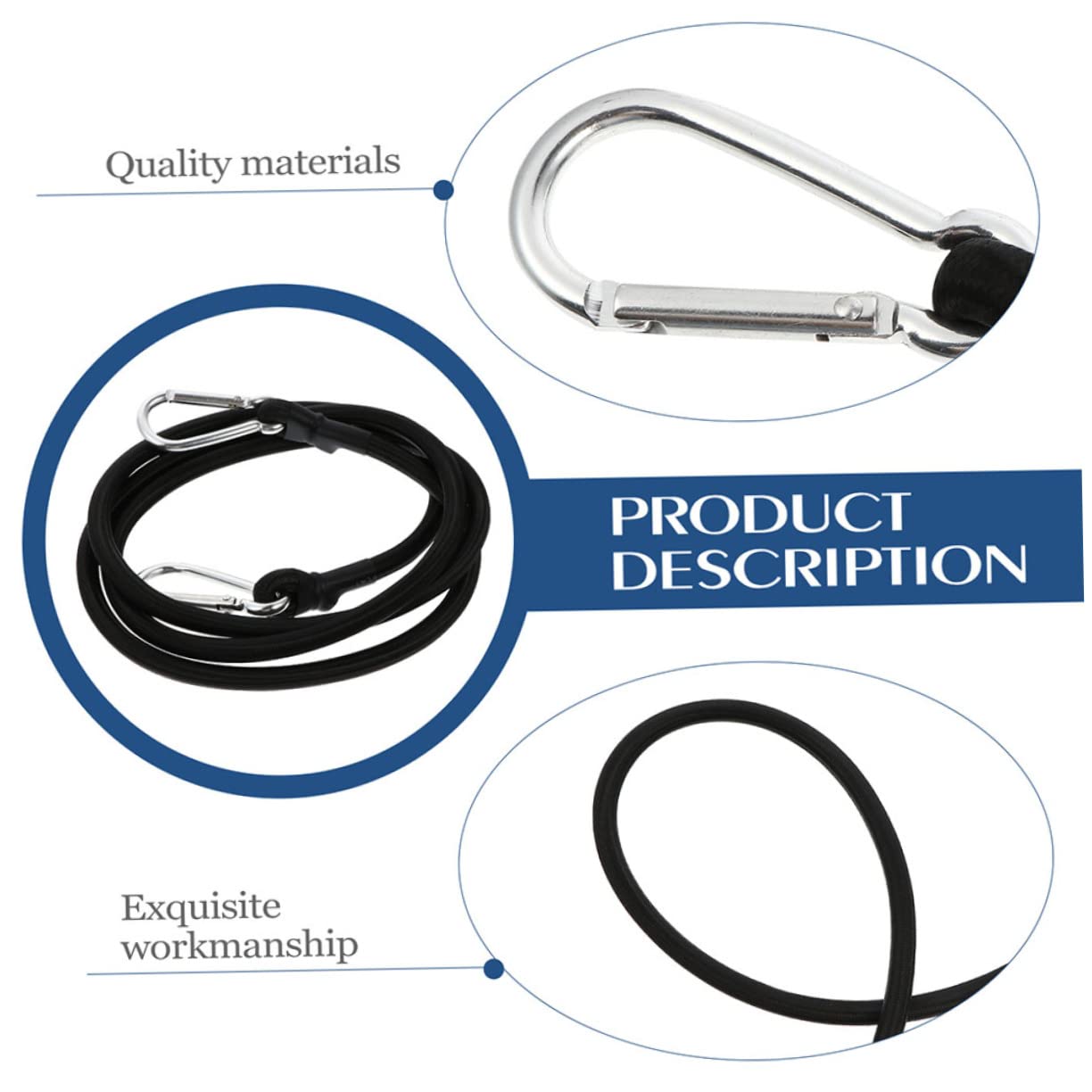 SOLUSTRE Elastic Cord 1.5m Cargo Binding Belt Tensioner Belt for Your Towing Needs