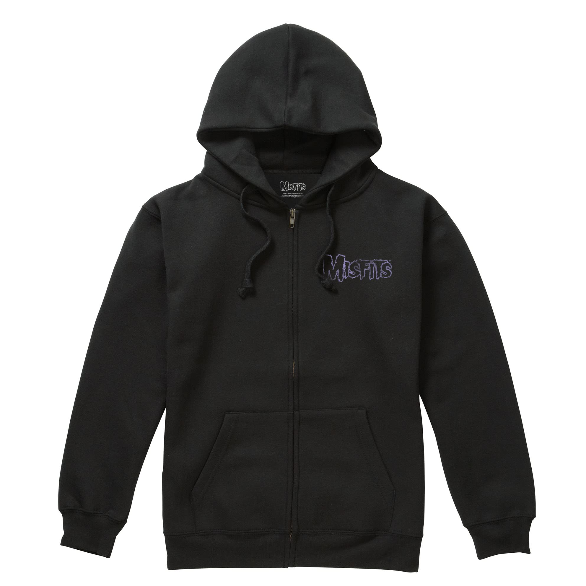 Cotton SoulMisfits Skull Mens Zip Hoodie, Black