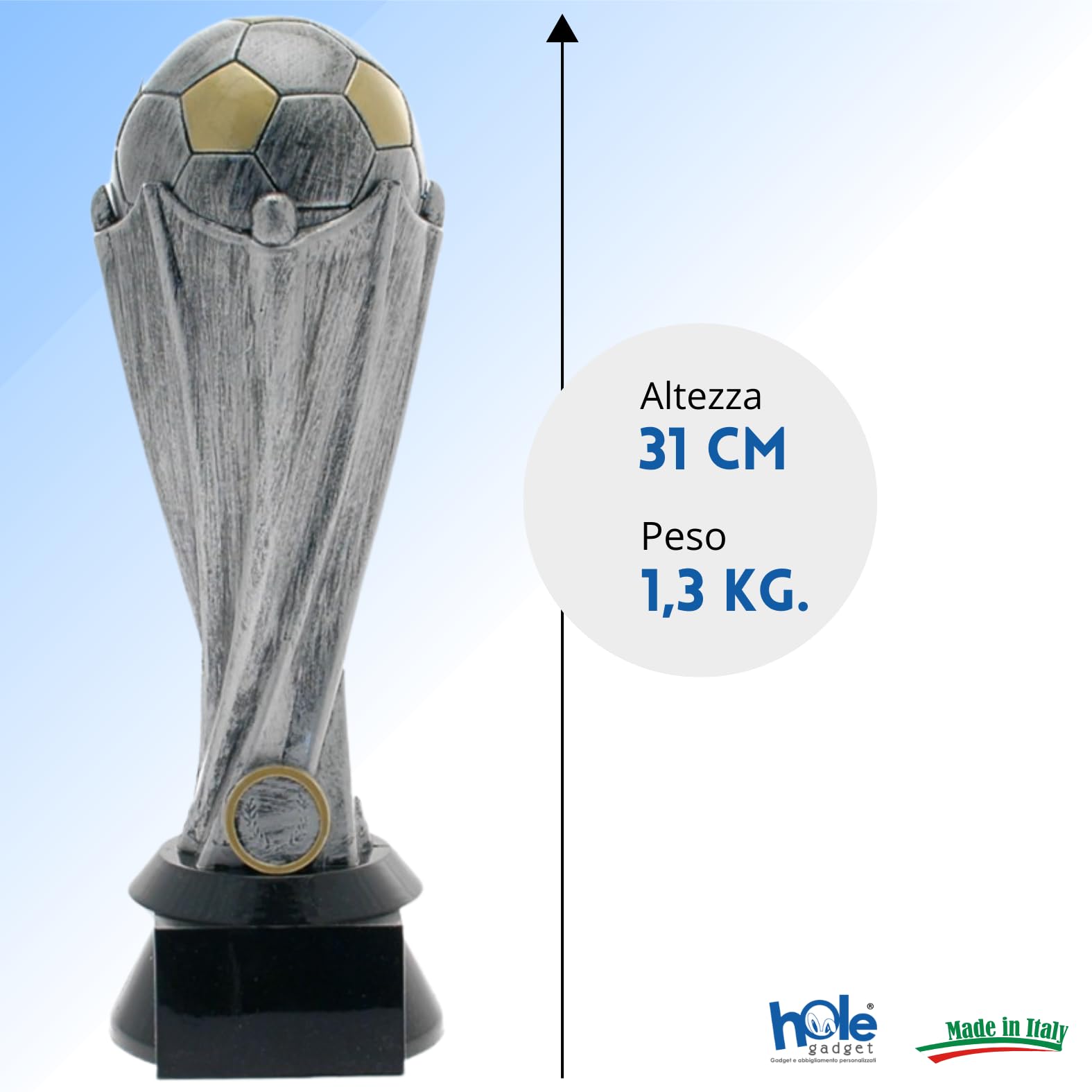 Premiazioni Calcio, Calcetto Fantacalcio Sportive Trofeo Personalizzabile Statuette con Targhetta Personalizzata Capocannoniere, Fair Play, Portiere o Squadra