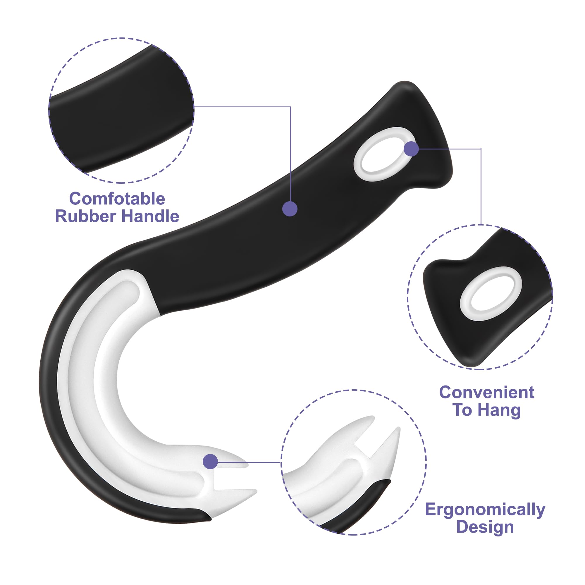 Apriscatole a forma di J, apribottiglie ad anello portatile, 2 pezzi