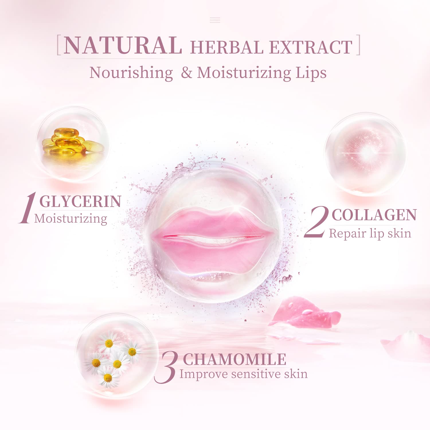 Buy 30 Pieces Collagen Lip Masks for Dry Lips Care, Crystal Lip Pads