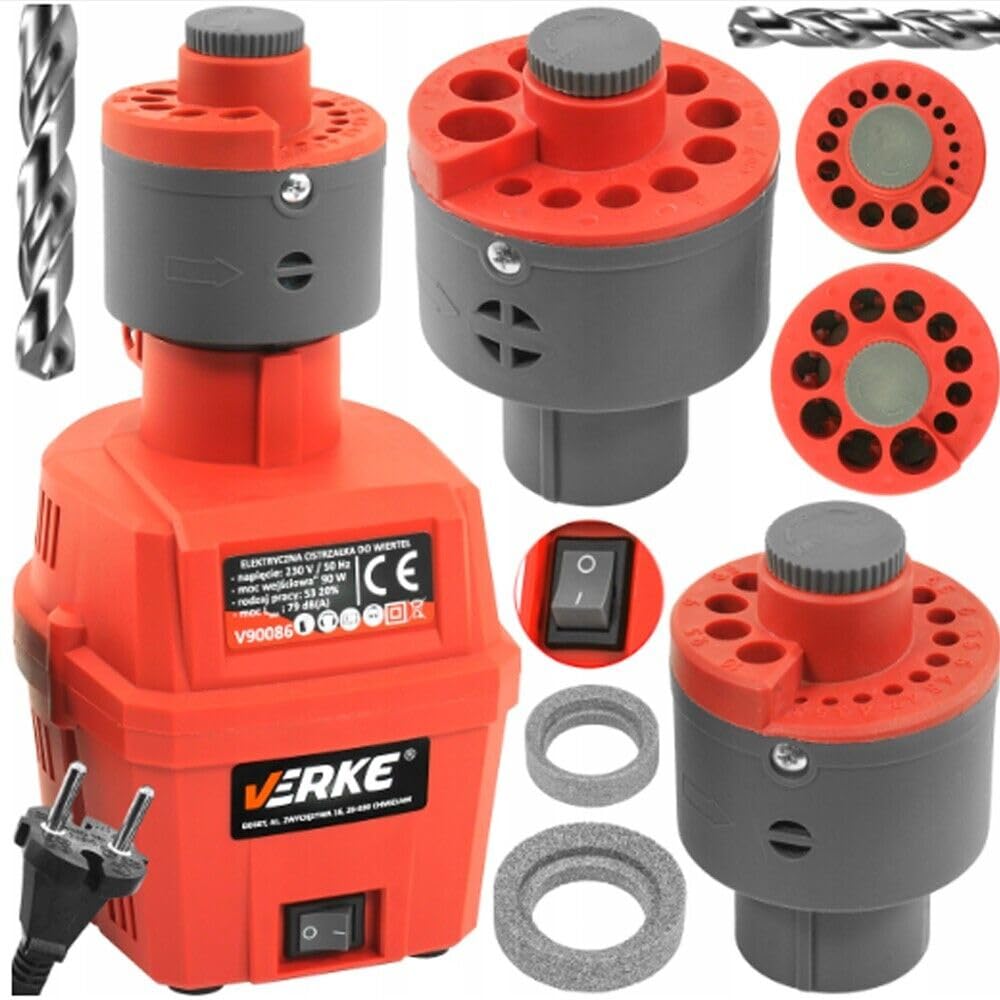 Affilatore Elettrico Punte Trapano 90 W Affilapunte Doppia Testa Per Punte da 3-16 mm Mola Pietra