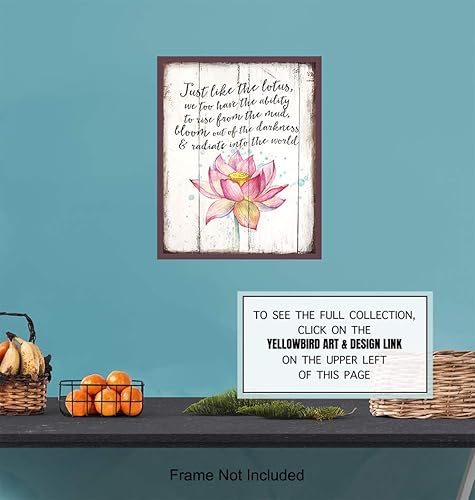 Miniatura 6 de Inspirational Zen Art Print - 8x10 Motivational Lotus Wall Art Photo - Unique Spiritual Home Decor for Yoga Studio, Bathroom, Bedroom - Gift for