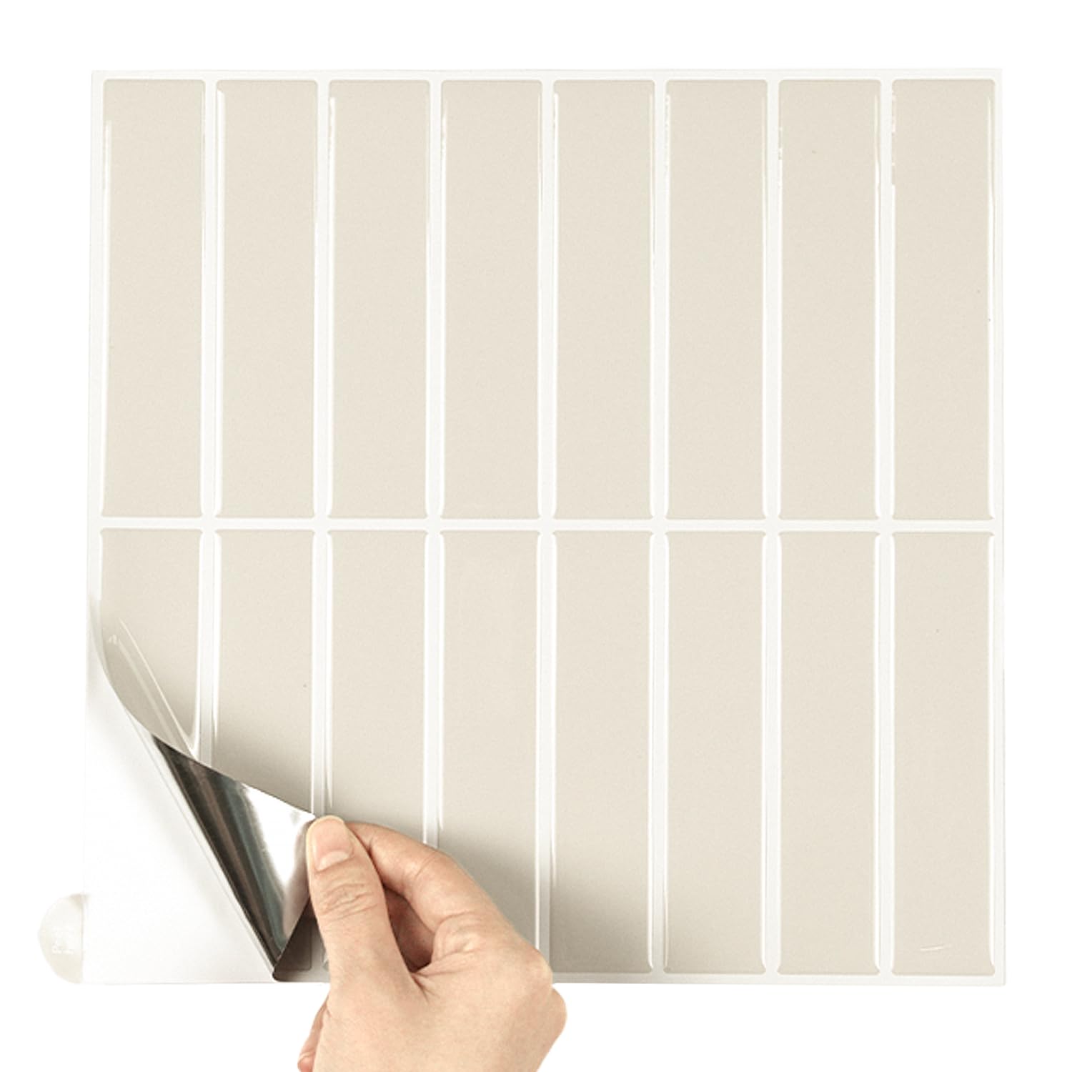 Alwayspon 10 vel witte 25,4 x 25,4-wandtegelstickers van vinyl, zelfklevende waterdichte spatschermstickers voor keuken- of badkamermuren