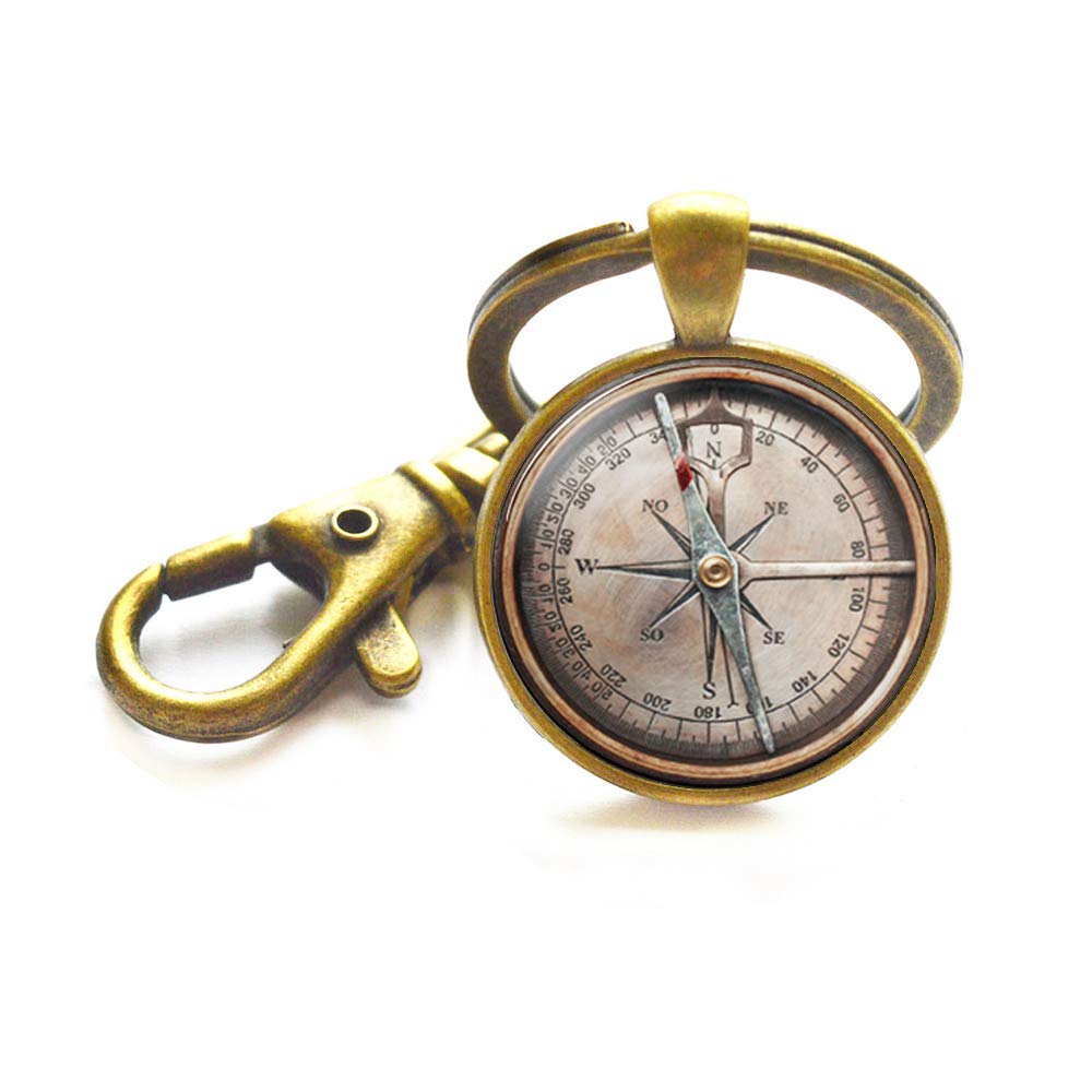 Nautical Jewelry,Nautical Keychain,Nautical Compass,Compass Keychain,Minimalist,Friendship Jewelry,M339