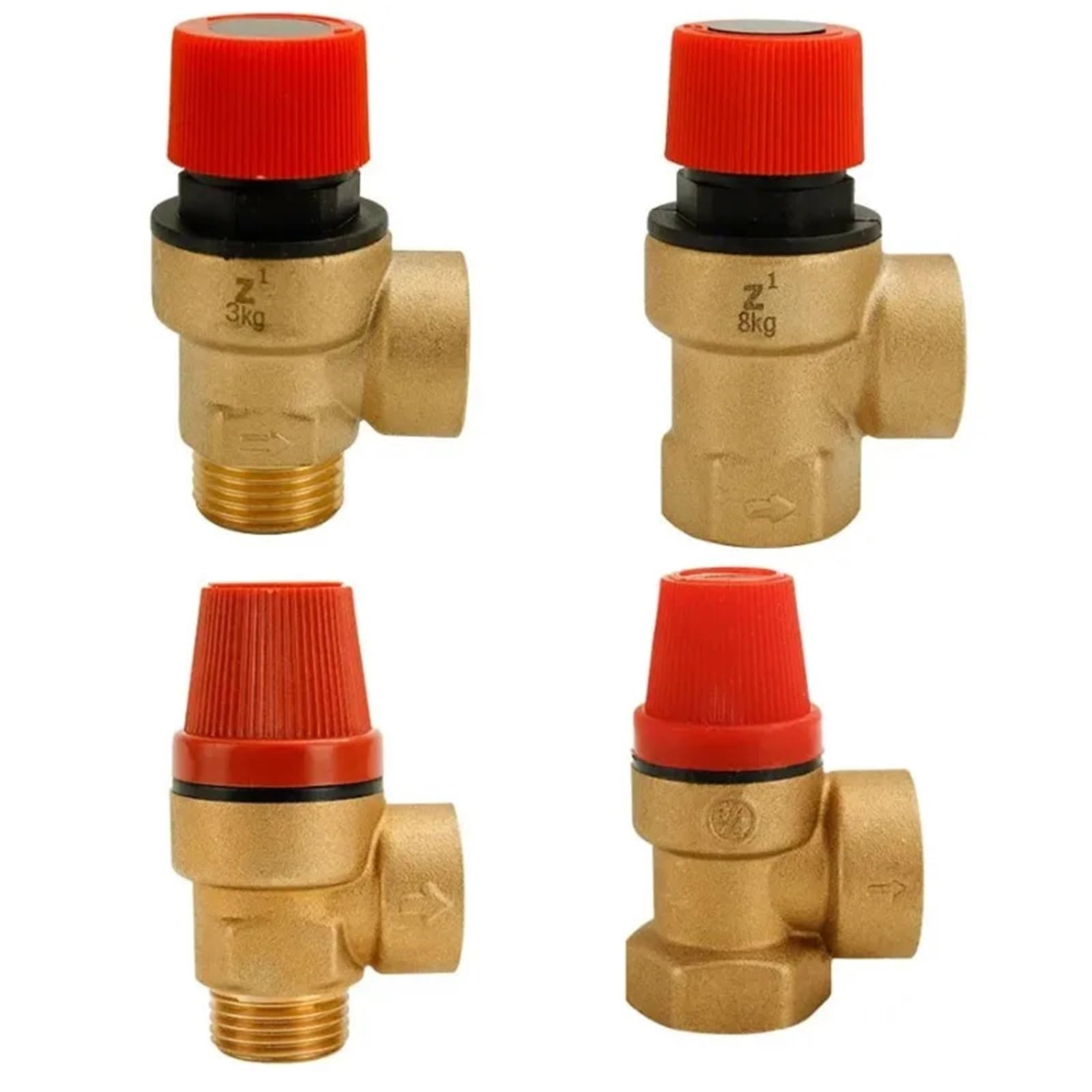 Valvola di sicurezza in ottone per scaldabagno solare 1/2" 3/4" valvola di sicurezza in ottone (1l2 femmina x maschio, 1,5 bar)