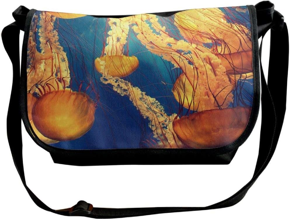 Messenger Bag,ocean Jellyfish,Unisex Adult Shoulder Backpack Cross-body Sling Bag Travel Bag