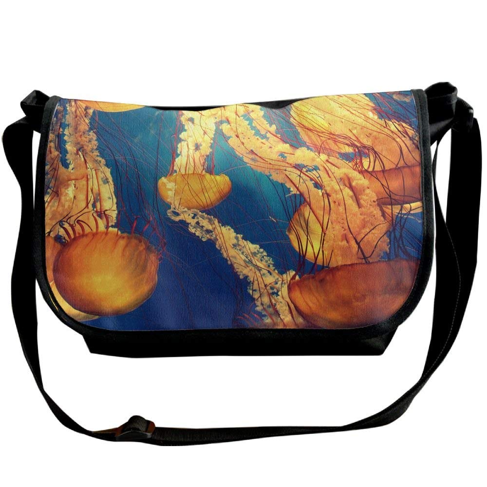 Messenger Bag,ocean Jellyfish,Unisex Adult Shoulder Backpack Cross-body Sling Bag Travel Bag