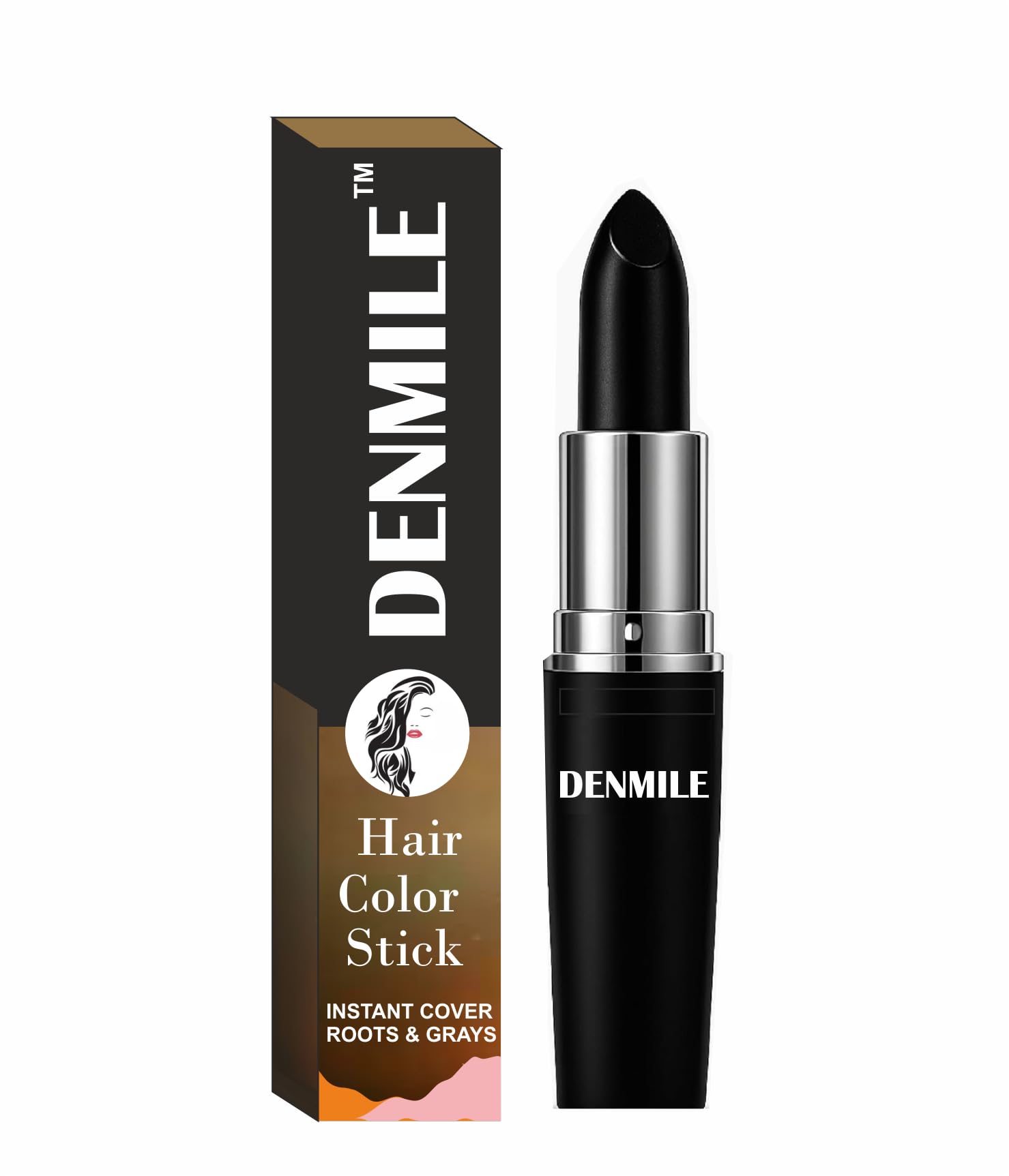 DENMILE Black Hair Dye Pencil for Men & Women Grey Hair Coverage Touch Up Stick Instant Hair Colour Stick Cute Colour Hair Dye Root Touch Up for Grey Hair Concealer Women