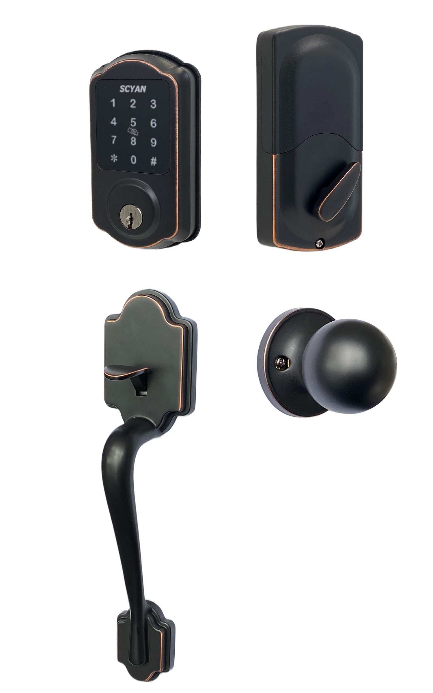 SCYAN Smart Deadbolt Lock, D1 Deadbolt with Touchscreen Keypad, Keyless Entry Door Lock, Auto Locking, for Home, Airbnb, Rental House (ORB)