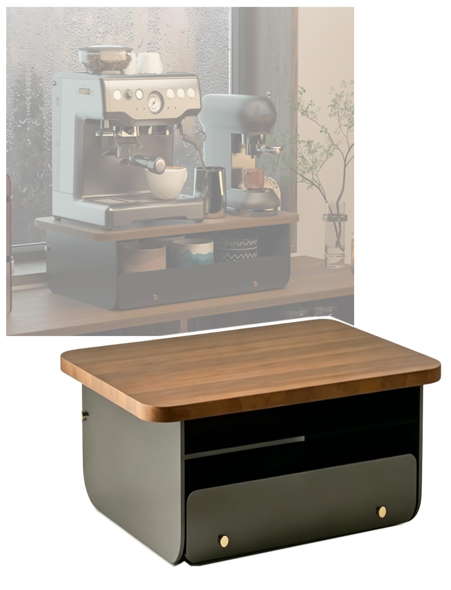 Support de rangement pour comptoir de cuisine, support pour tasses à café et condiments, idéal pour la maison et le bureau