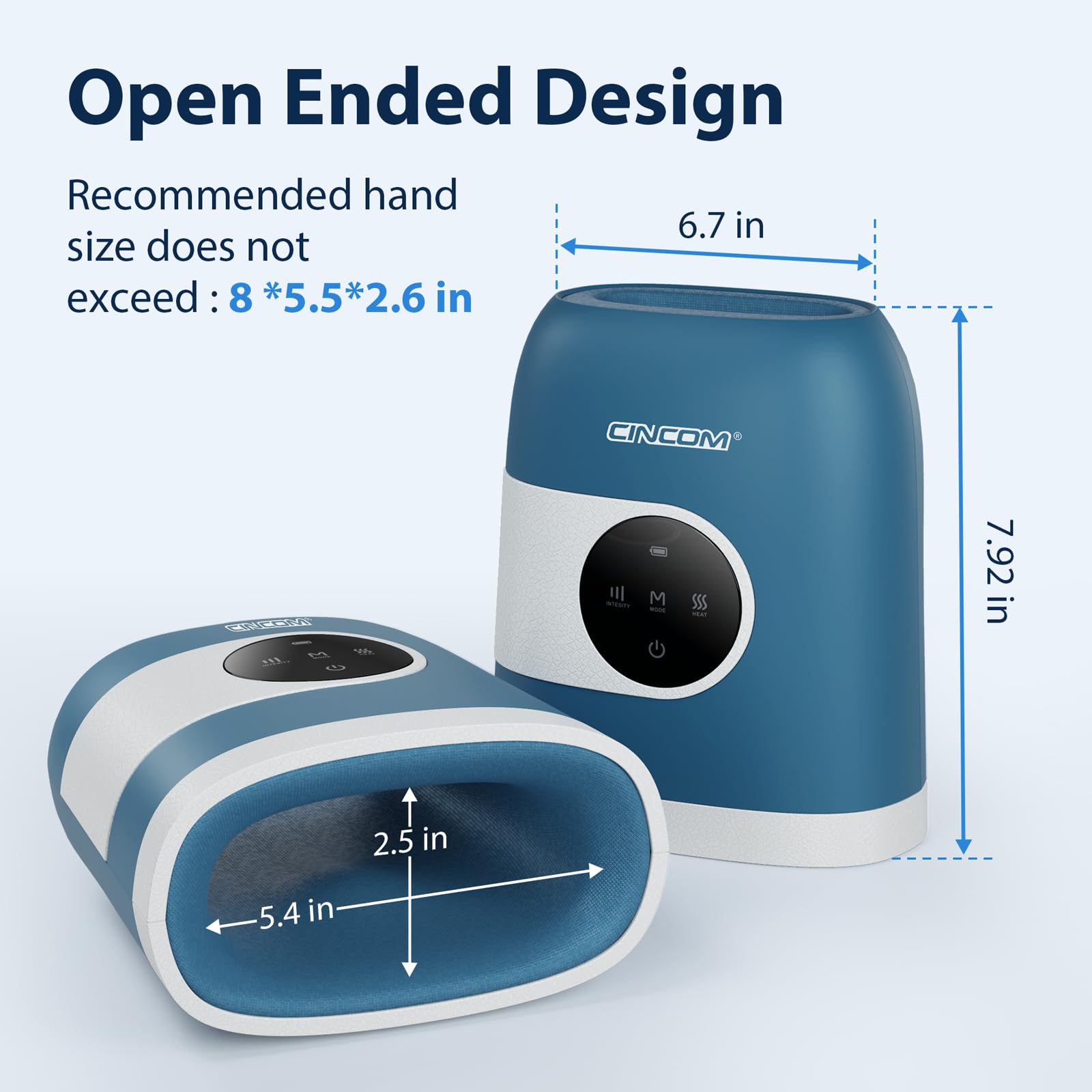 CINCOM Upgraded Hand Massager with Heat and Compression for Arthritis and Carpal Tunnel - Cordless & Rechargeable, Gifts for Women