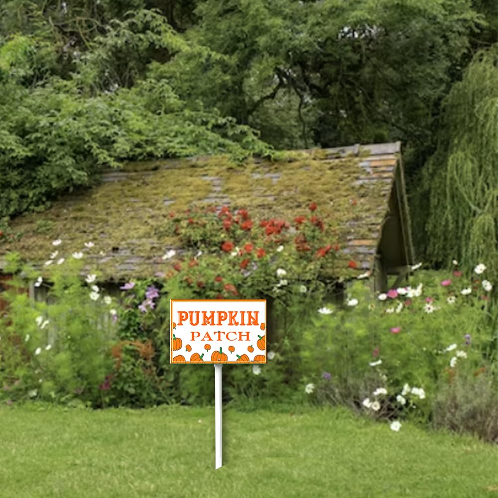 Horienteeon Zucche In Vendita Segno Con Palo Zucche Yard Sign 8x30,5 cm Halloween Decorativo Giardino Alluminio Prato Segni Per Halloween Festa del Ringraziamento Terra Decorazioni Esterne