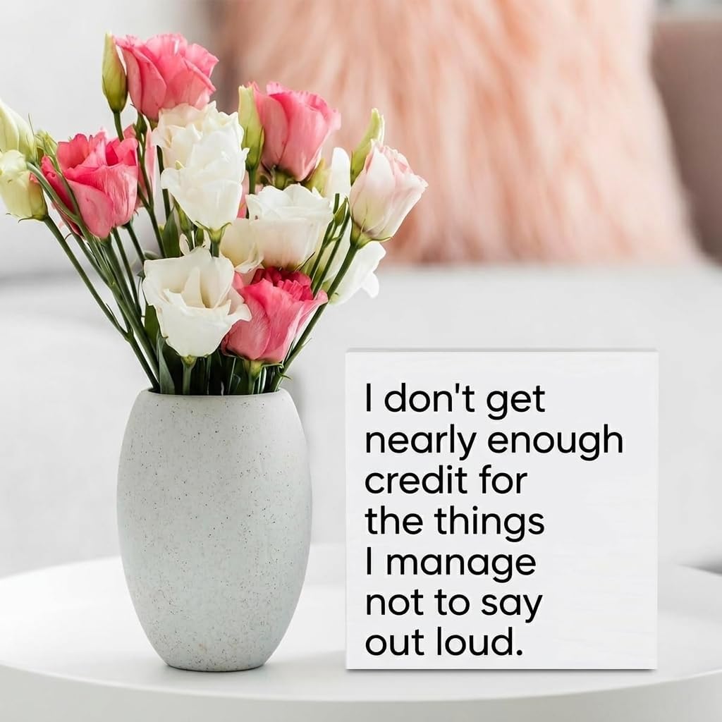 Funny Office Desk Decor Wooden Sign 5x5 Inch image 4