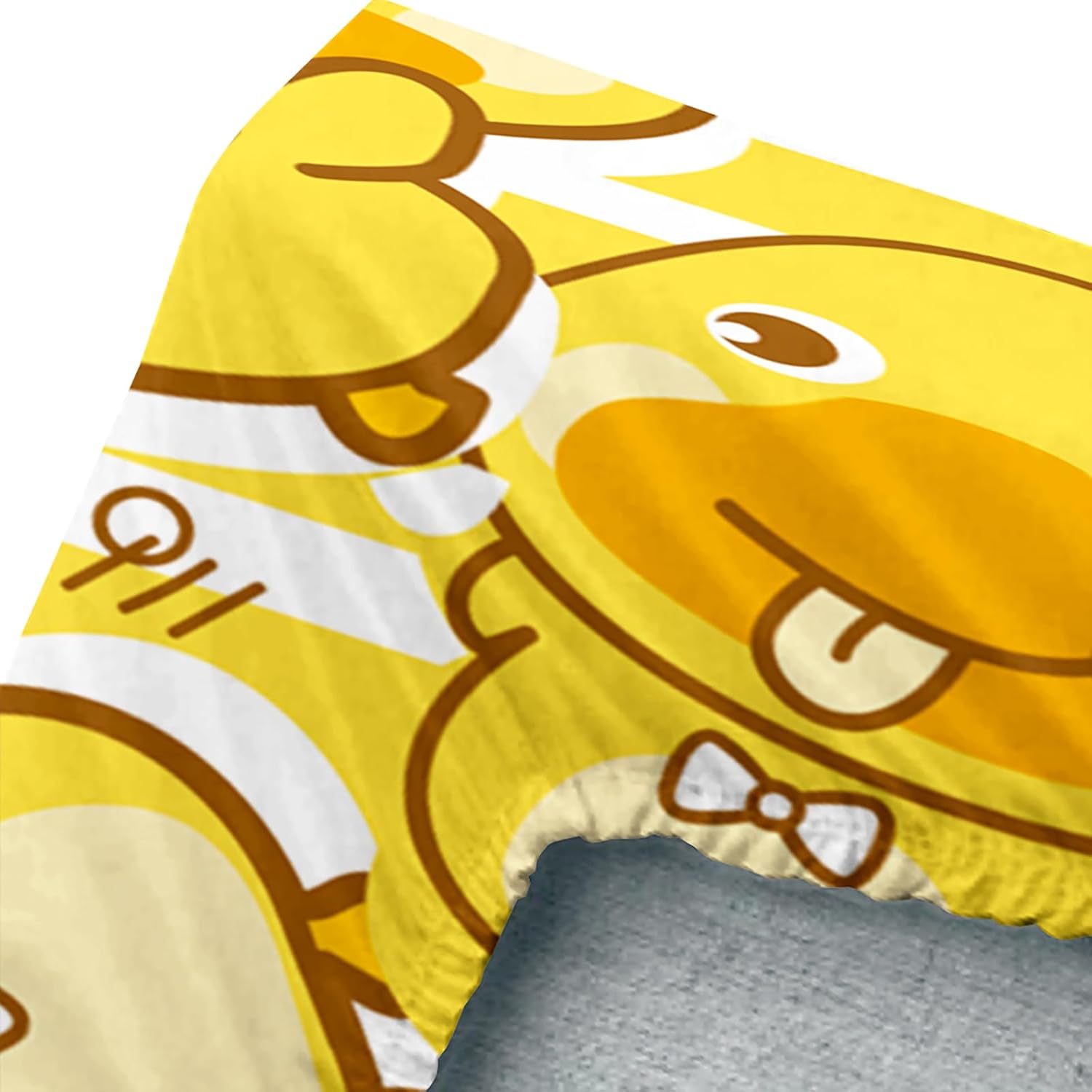 AILONEN Kawaii Duck Fitted Sheet Set Twin XL Size,Funny Duck Printed Bed Sheet Set for Kids,Animal Themed Yellow Fitted Sheet with 2 Pillowcases,Breathable