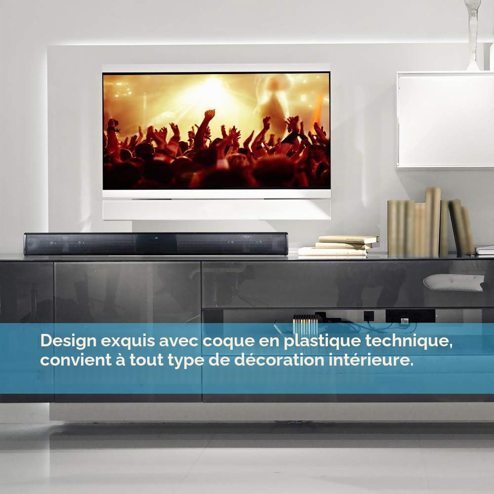 Docooler Soundbar TV, Luxus Wireless BT 4.0 SoundBar Haut-parleurs TV Home cinéma 3D Caisson de Basses Soundbar avec câble RCA et télécommande