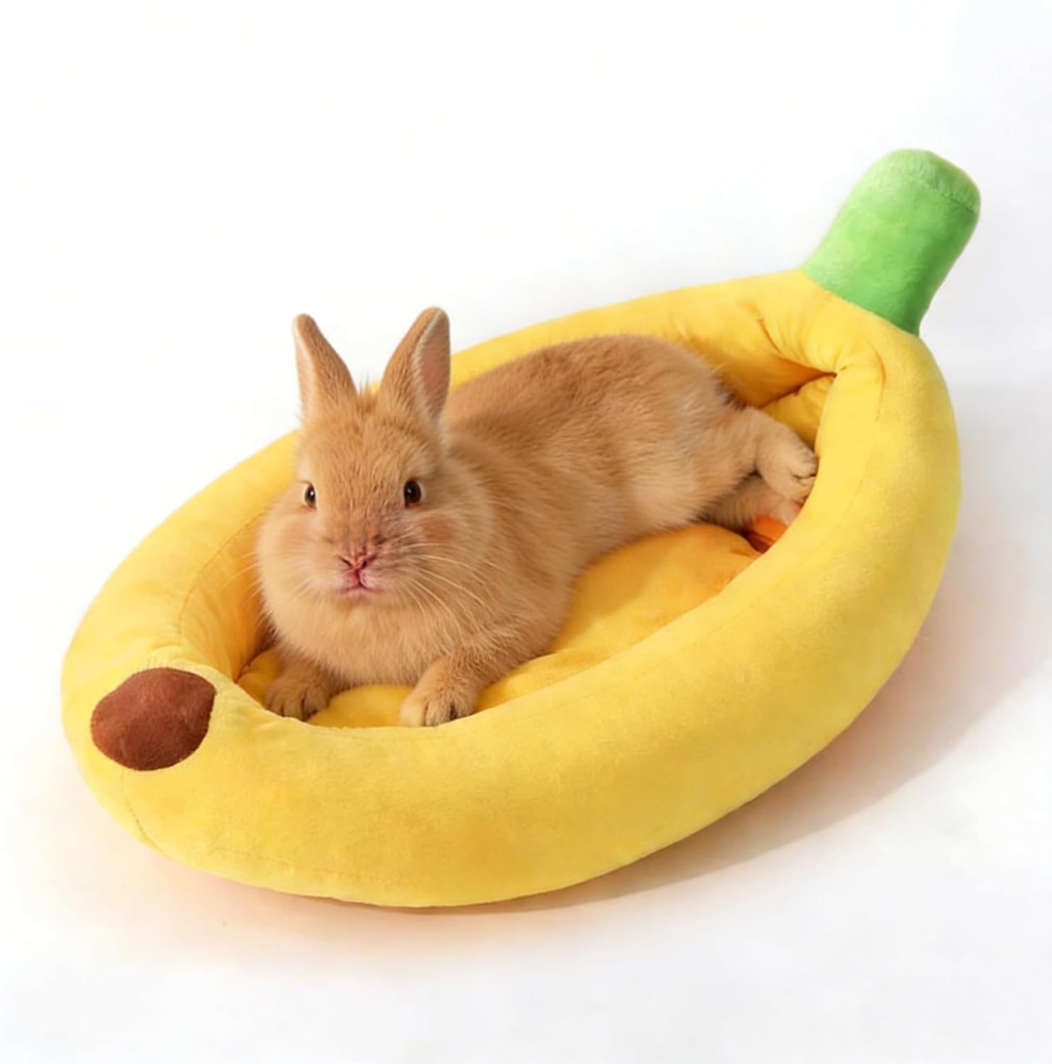 Dog & Cat Bed for Indoor Cats Relaxing Banana Mattress Fluffy Pet Mattress Waterproof Memory Foam Pet Bed with Sides Suitable for Small and Medium-Sized Dogs and Cats Guinea Pig Bed (Medium)
