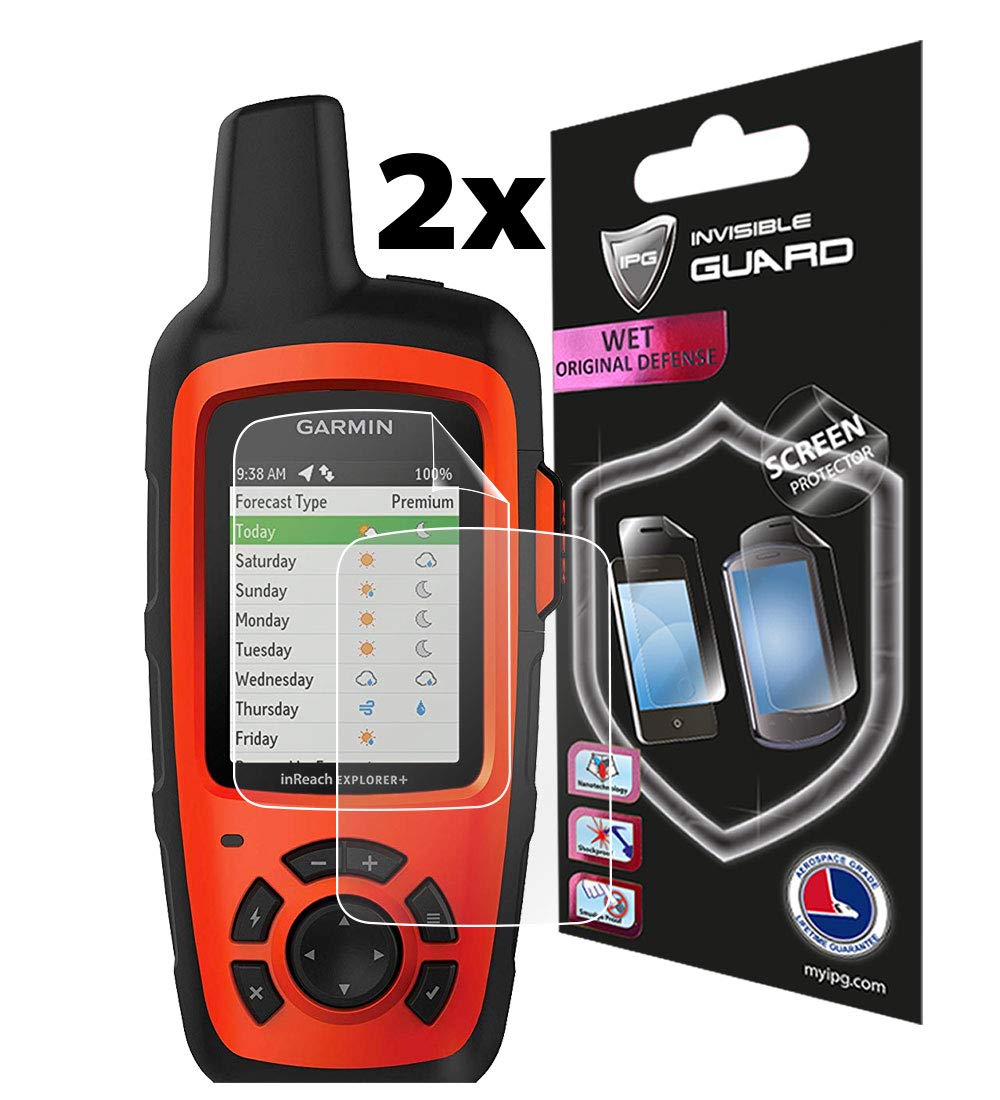 IPG Compatible with Anti - Glare Garmin inReach Explorer + SE Handheld Satellite Communicator Touch Screen (2X) Invisible Film Screen Protector Guard Cover Lifetime Replacement Warranty Bubble -Free