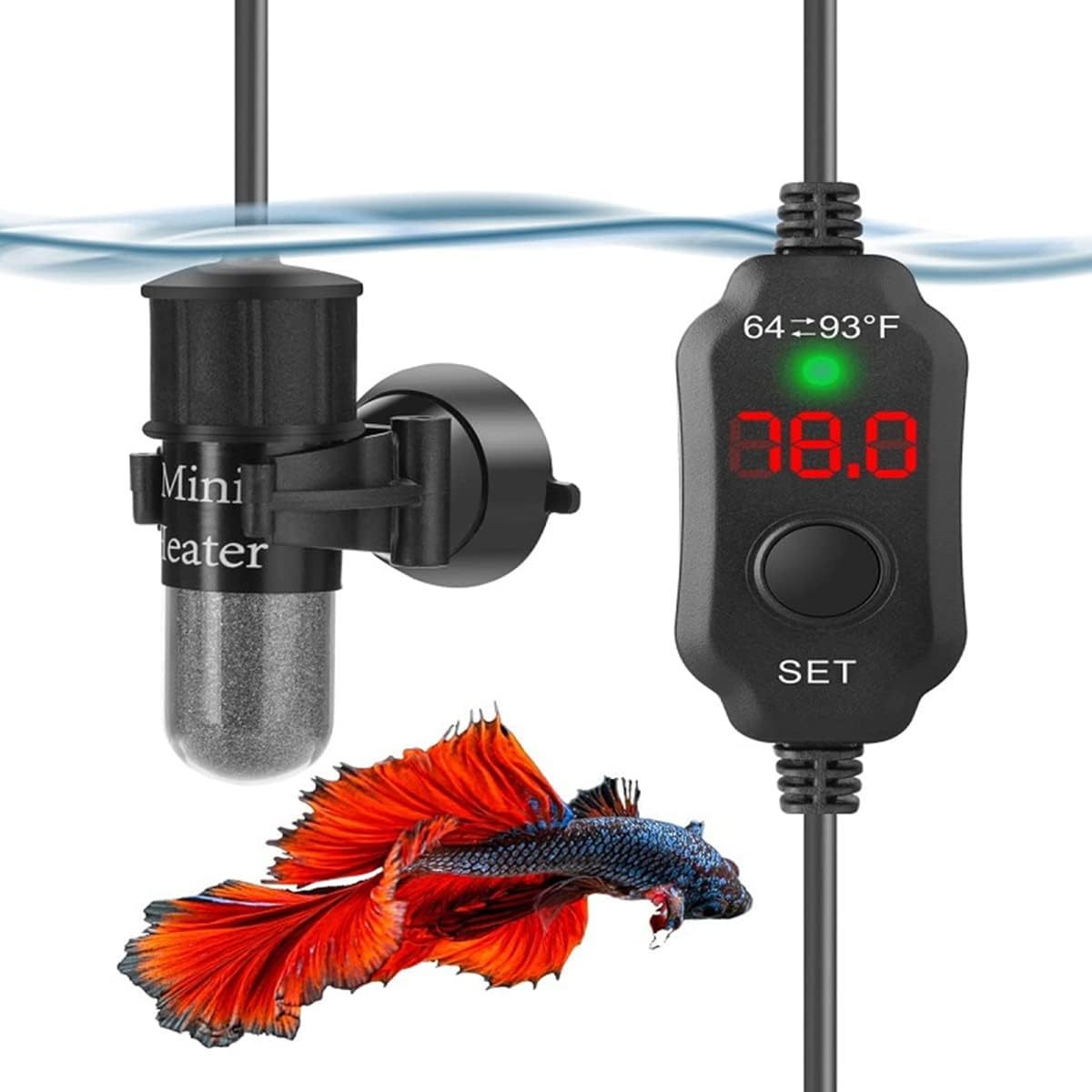 10W Mini Aquarium Heater Mini Fish Tank Heater with Digital Display