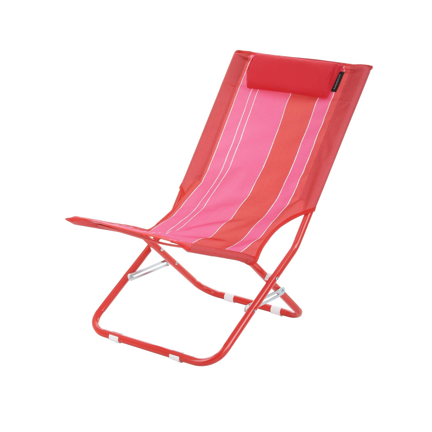 KASANOVA Plage pliante rouge avec appui-tête