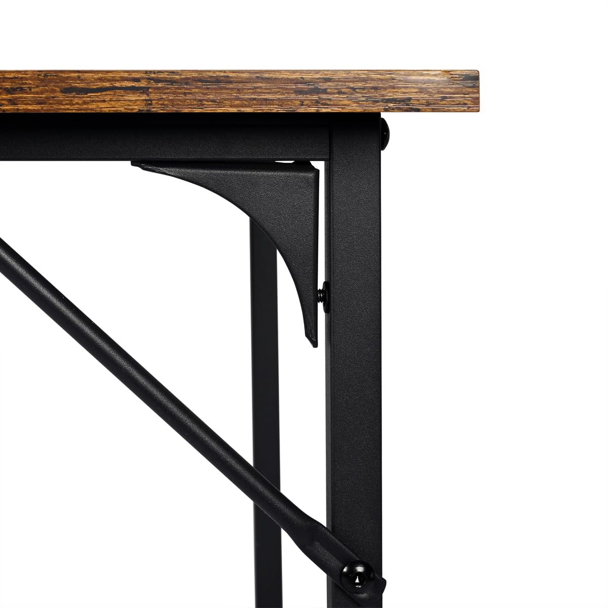 T-LOVENDO.ES Mesa de Ordenador Estrecha, Escritorio de 120 cm x 60 cm, Pequeña Mesa de Oficina de Diseño Industrial, para Oficina en Casa, Estudio, Salón, de Trabajo, Estructura de Metal, Madera