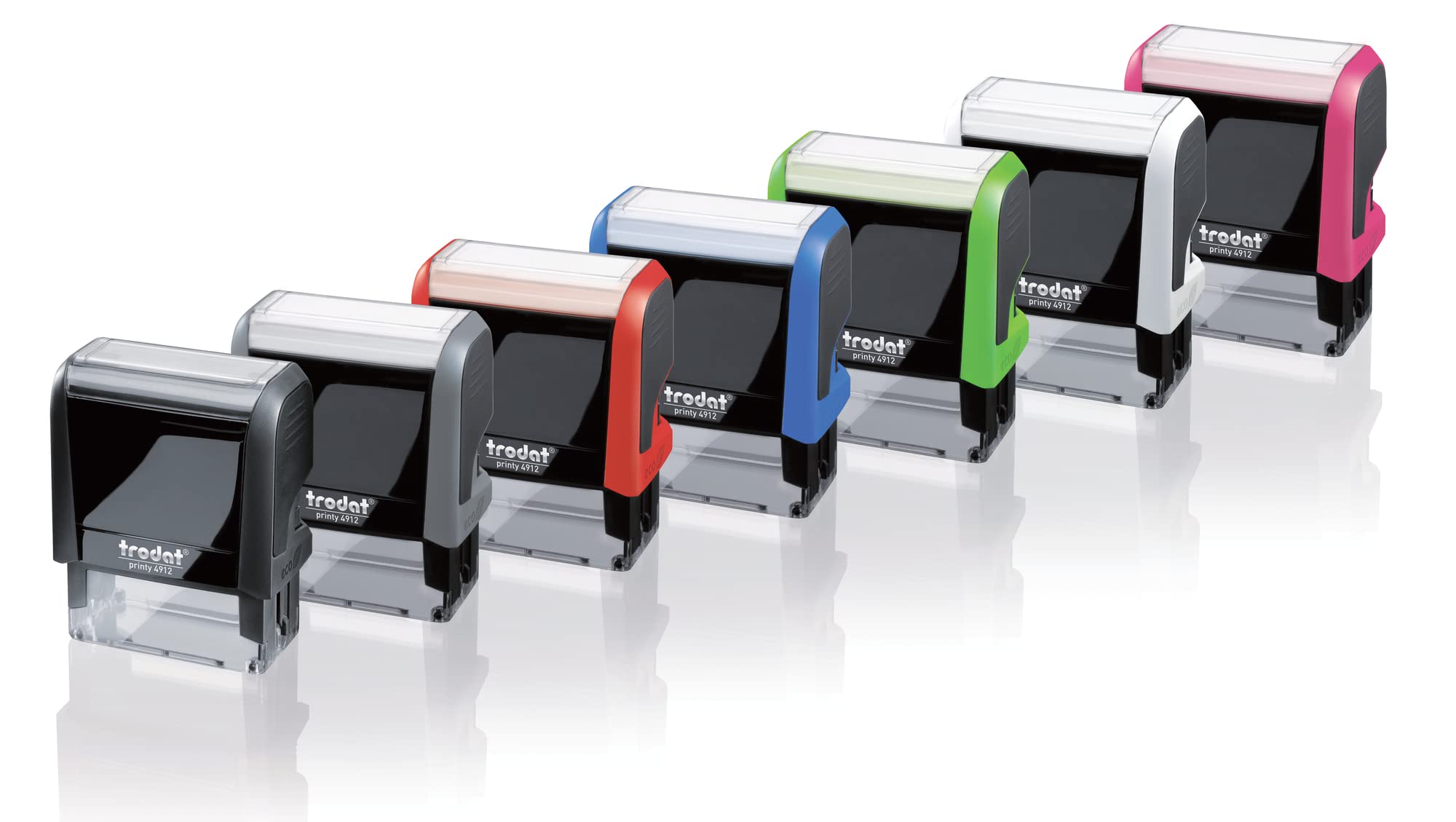 Timbro Autoinchiostrante Trodat Printy 4913 - Personalizzabile, 5 Righe, Impronta 58x22mm, Colore Fucsia, Inchiostro Nero Incluso