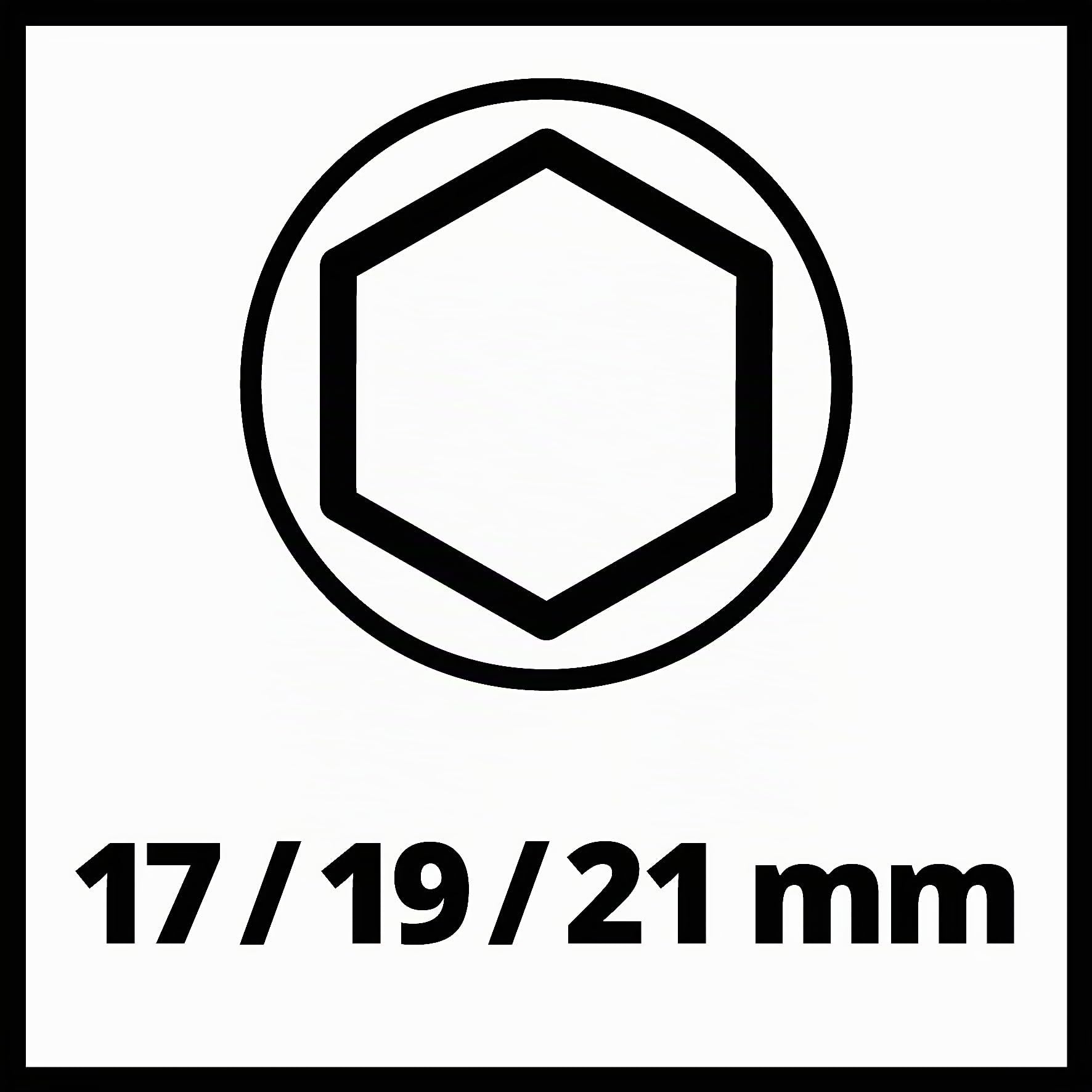 Einhell Atornillador de impacto de aire comprimido TC-PW 610 | 8 bar | Par de apriete de 610 Nm | Accionamiento cuadrado 1/2" | Giro izquierda/marcha a derecha | 3 llaves de vaso | Maletín