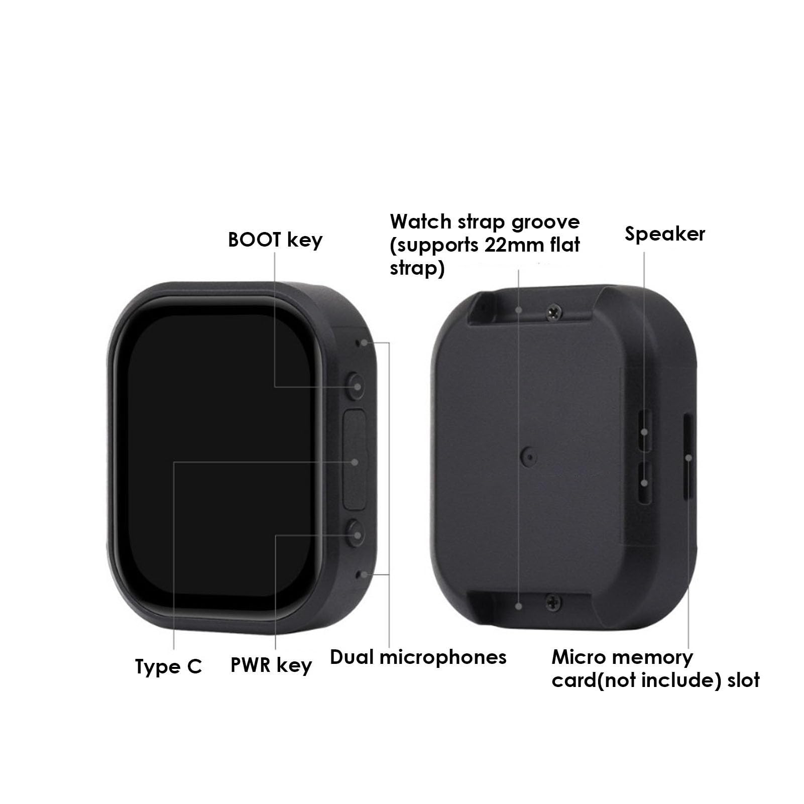 GOWENIC Touch Watch-Entwicklungsplatine für Prototyping 2,06 Zoll 32 Bit Dual Core mit Display, Geeignet für Technikbegeisterte