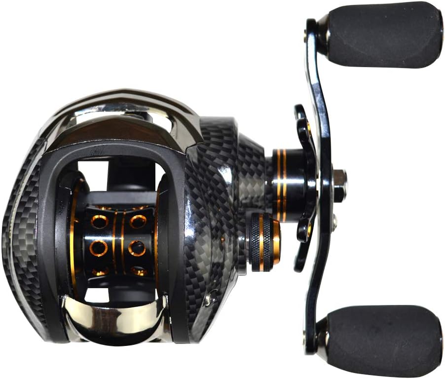 FISHDROPS Baitcasting Reels, 17+1BB Magnetic/Centrifugal Brake Systems Baitcaster Reel, High-Speed Gear Ratio 7.0 Ultra Smooth Low Profile Baitcast Fishing Reel