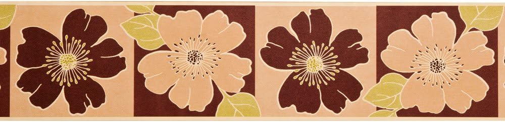 Readyroll Self Adhesive Border - Flowerburst Mocha/Green - 30462