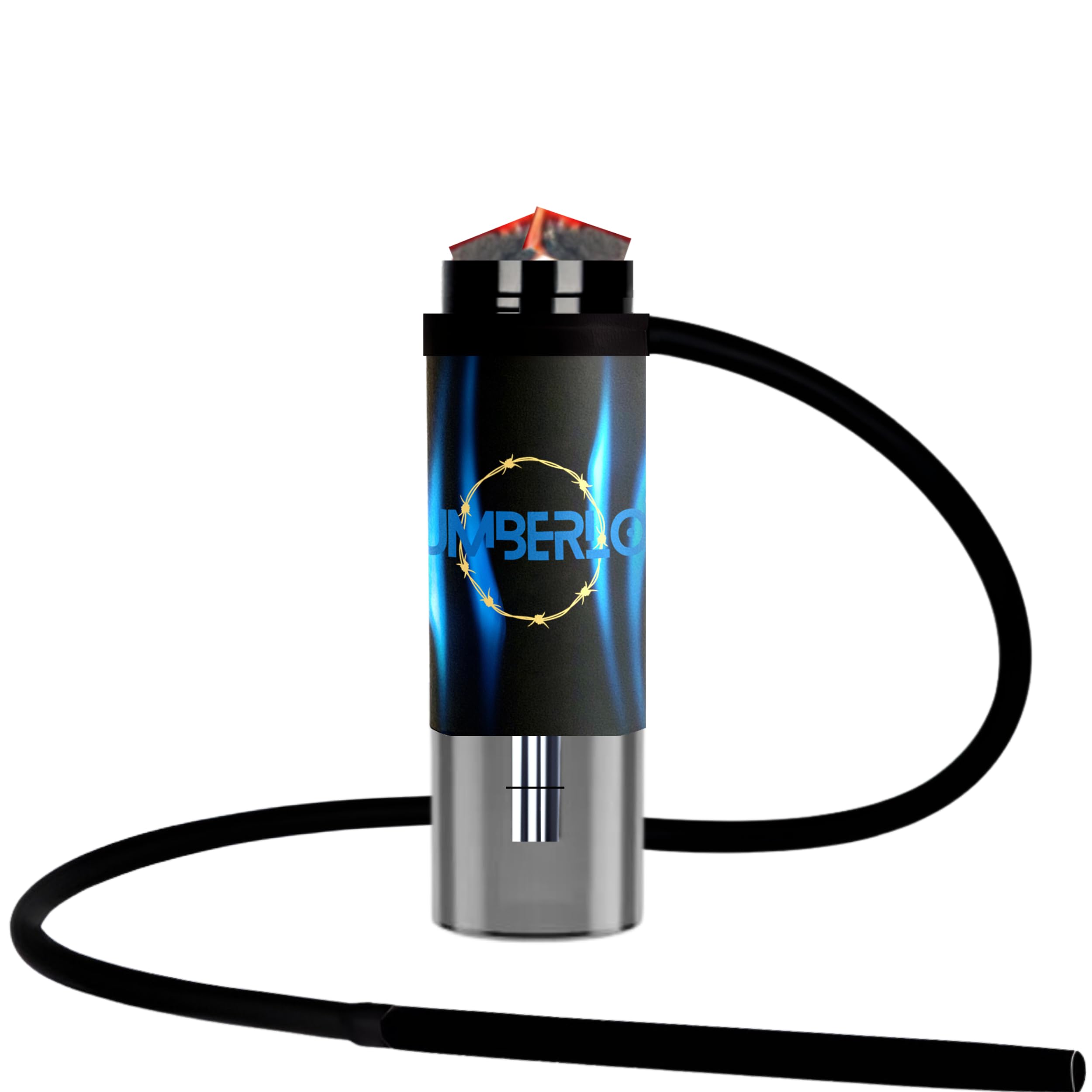 UPGRADED Portable Hookah Set - Car & Travel Hookah With Hose, Bowl, Accessories & Mini Shisha - Black