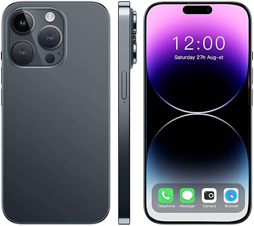 ExAchat Teléfonos celulares desbloqueados G14 Pro MAX, pantalla HD de 6.82 pulgadas, teléfono SIM dual 3+64G con una tarjeta de memoria de 128G para