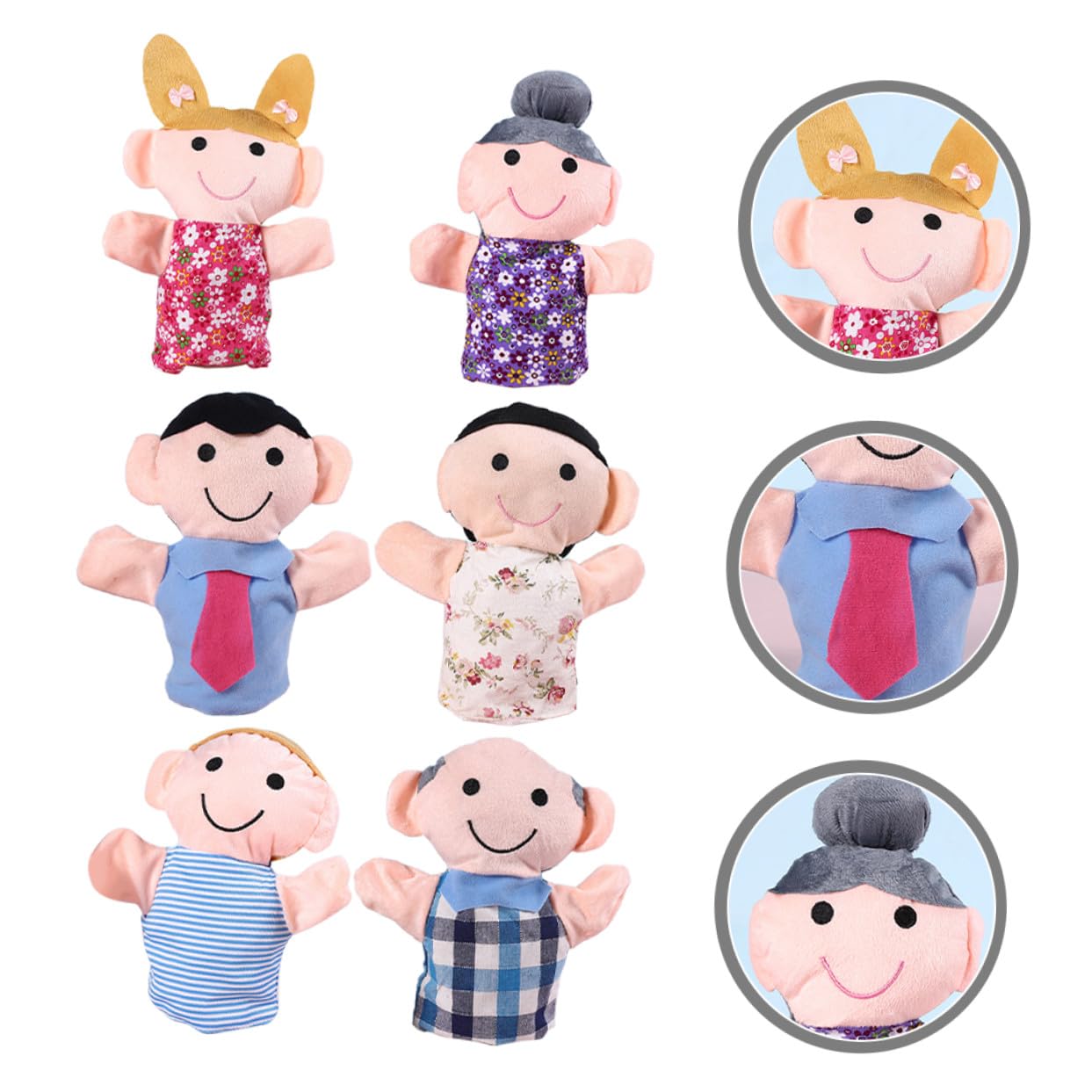 BESPORTBLE Lot de 6 Marionnettes à Main en Peluche et Coton PP pour Garçon et Filles, Jouets Portables et Créatifs, pour Raconter des Histoires en Intérieur et Extérieur