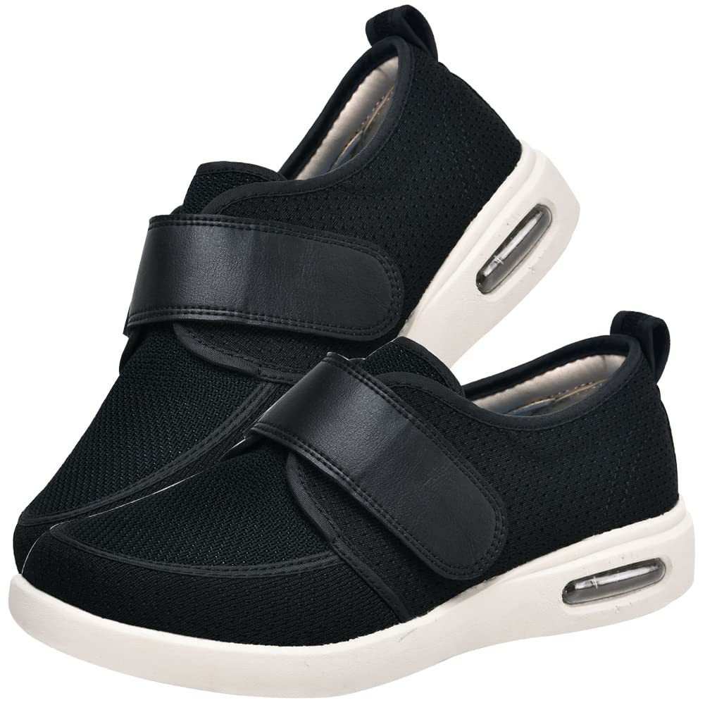 AEHO Adulto Scarpe Ortopediche Elasticizzate Dispositivo Medico Classe 1 Scarpe Ortopediche Plantare Estraibile Scarpa Ortopedica Made in Italy Ideale Come Scarpa da Riabilitazione,Nero,46 EU