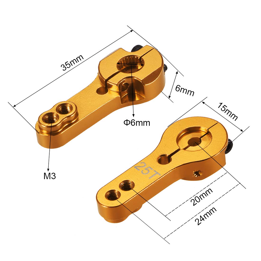 Cornes De Servo 25T En Aluminium - Pour Voiture RC, Camion, Avion - Compatible Futaba, Savox, Xcore, Réglable M3 - 9